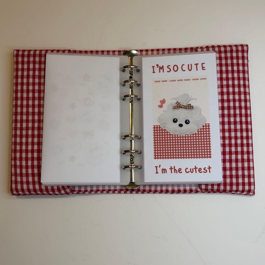 ふわふわわんちゃん　バインダーカバー　リフィルセット　A6 韓国　貯金
