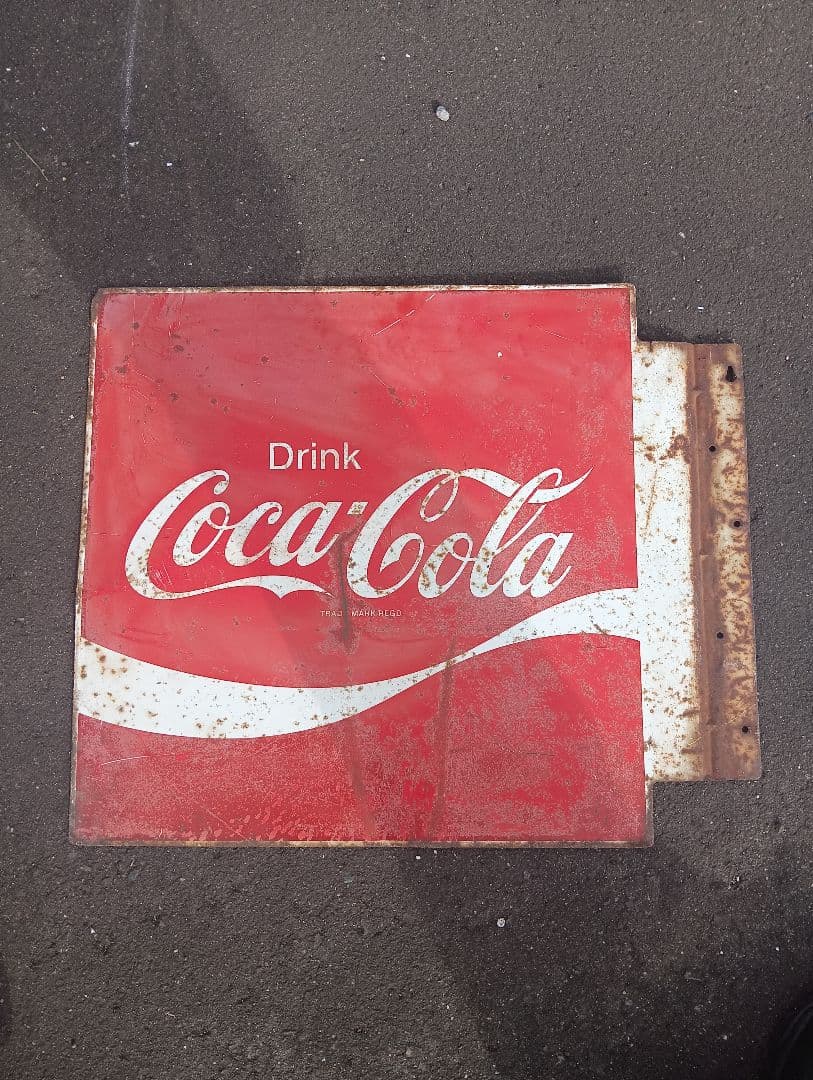 Drink Coca Cola コカ・コーラ　ホーロー看板　昭和レトロ　両面
