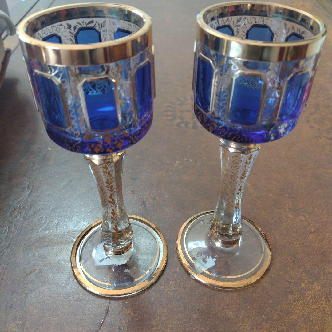 ボヘミアガラス グラス 西洋アンティーク ビンテージ アンティーク