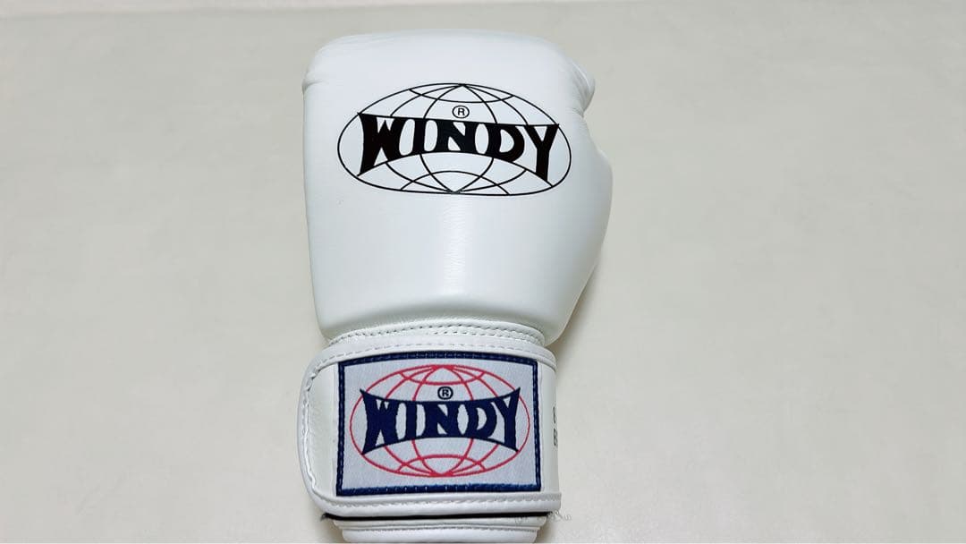 【美品】WINDY（ウィンディ）ボクシンググローブ 8oz／本革・ホワイト