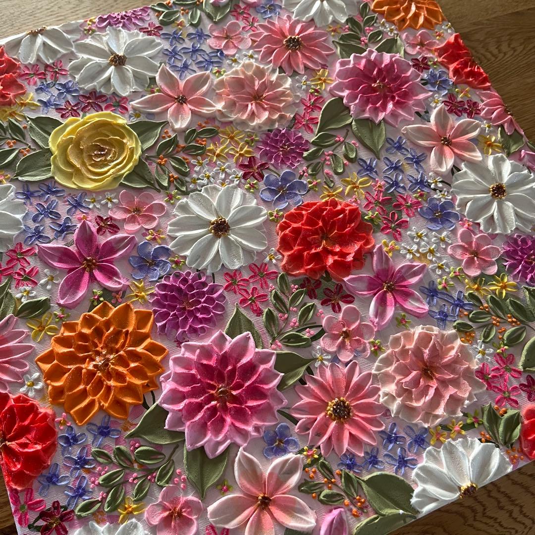 絵画 フラワーアート 花の絵 現代アート アートパネル　花柄　フランフラン