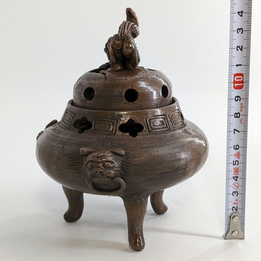 窯元松園 備前焼 獅子摘み三足香炉 共箱共布栞 香道具 茶道具 アロマグッズ