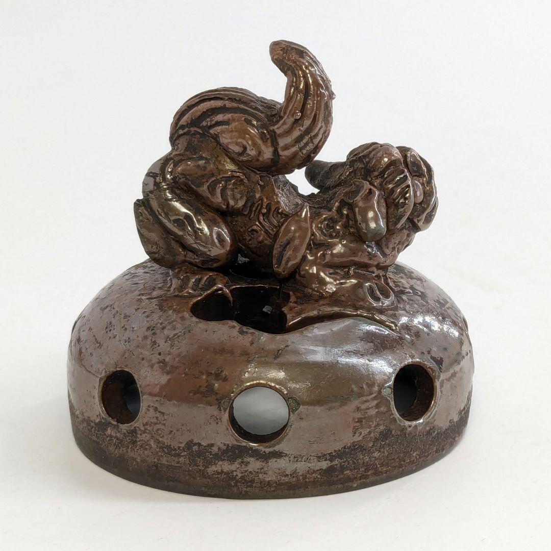 窯元松園 備前焼 獅子摘み三足香炉 共箱共布栞 香道具 茶道具 アロマグッズ