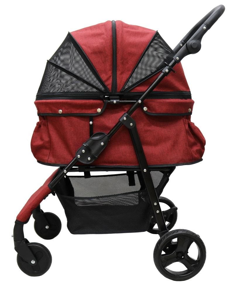 中型犬 多頭 甘えん坊バギーBIG ココハート4輪ペットカート ワイン