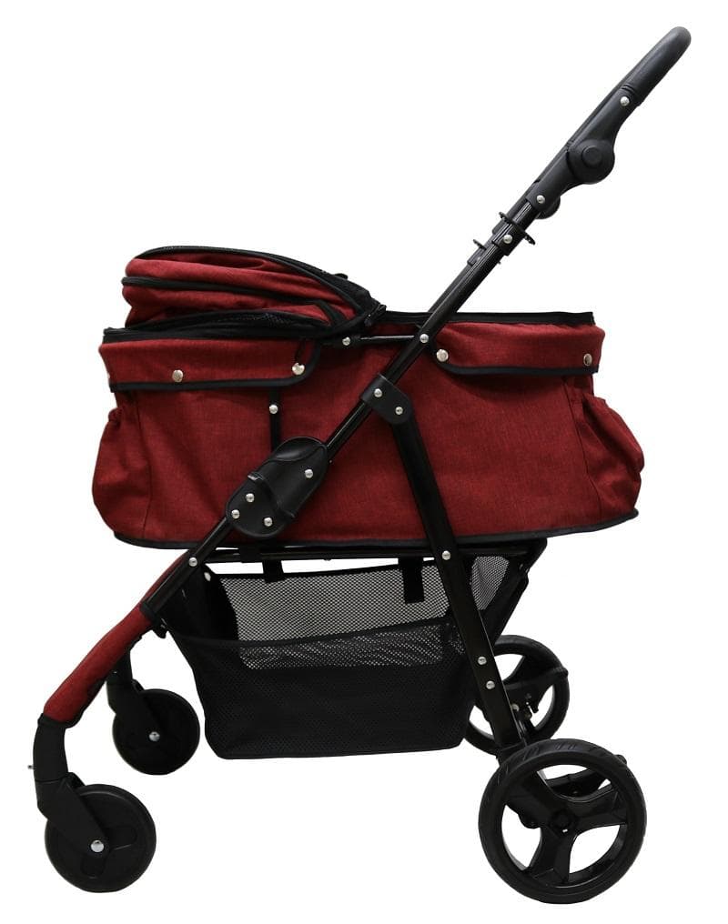 中型犬 多頭 甘えん坊バギーBIG ココハート4輪ペットカート ワイン