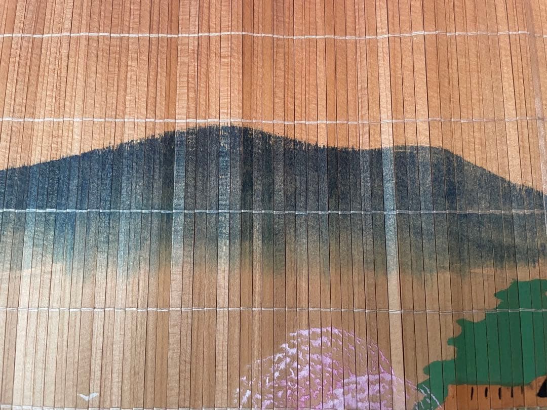昭和初期　竹製 すだれ絵 壁掛け 和風風景 アンティーク 昭和レトロ　当時物