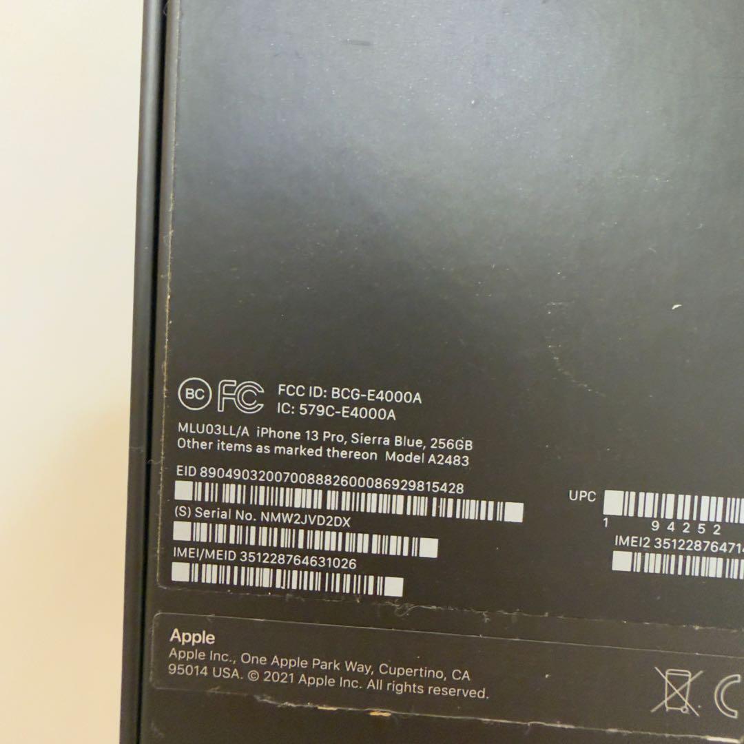 iPhone 13 Pro シエラブルー256GB 美品　アメリカ版