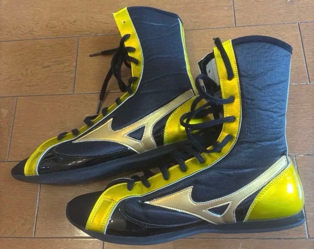 Mizuno ボクシングシューズ 黒/黄 ハイカット