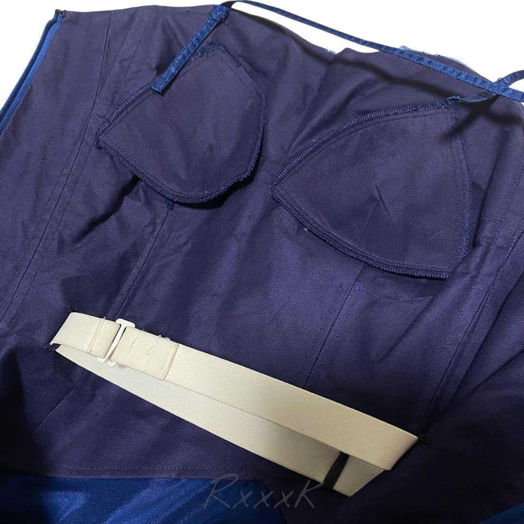 ジュネビビアン 高級 ロングドレス 演奏会 ローズグリッター 青 ダークブルー