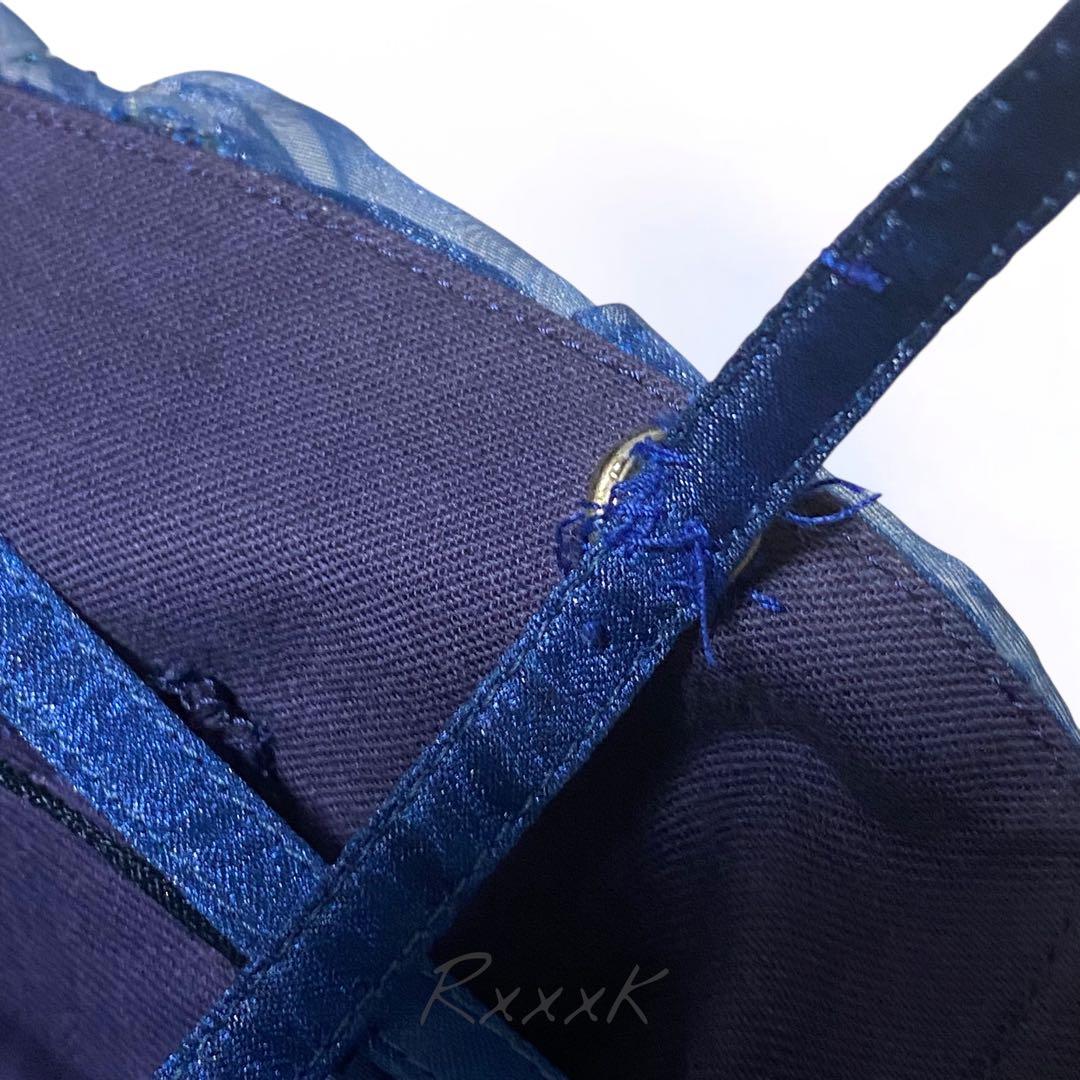 ジュネビビアン 高級 ロングドレス 演奏会 ローズグリッター 青 ダークブルー