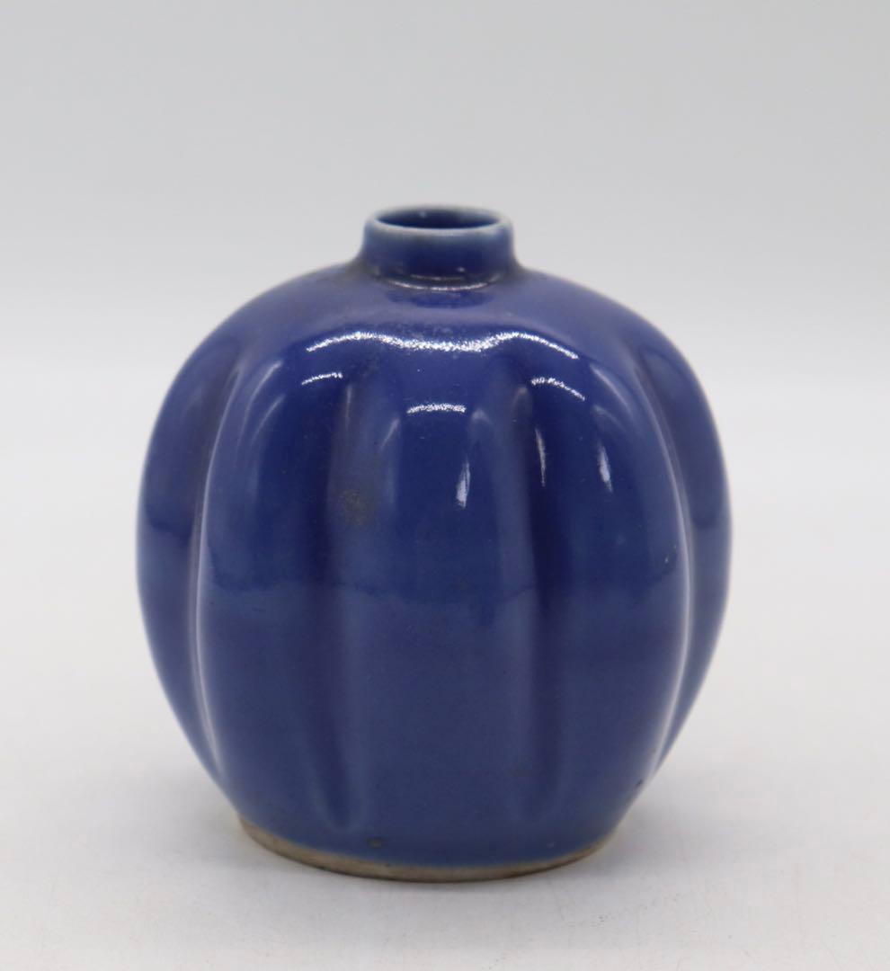 中国　清時代　瑠璃釉　瓜型小壺　アンティーク　送料込み250626