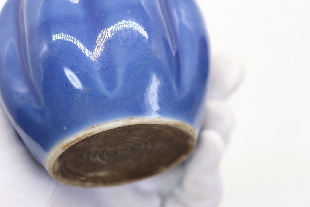 中国　清時代　瑠璃釉　瓜型小壺　アンティーク　送料込み250626