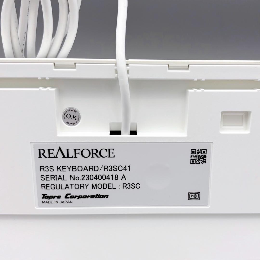 中古 REALFORCE R3SC41 ホワイト 91キー 東プレ 日本語配列