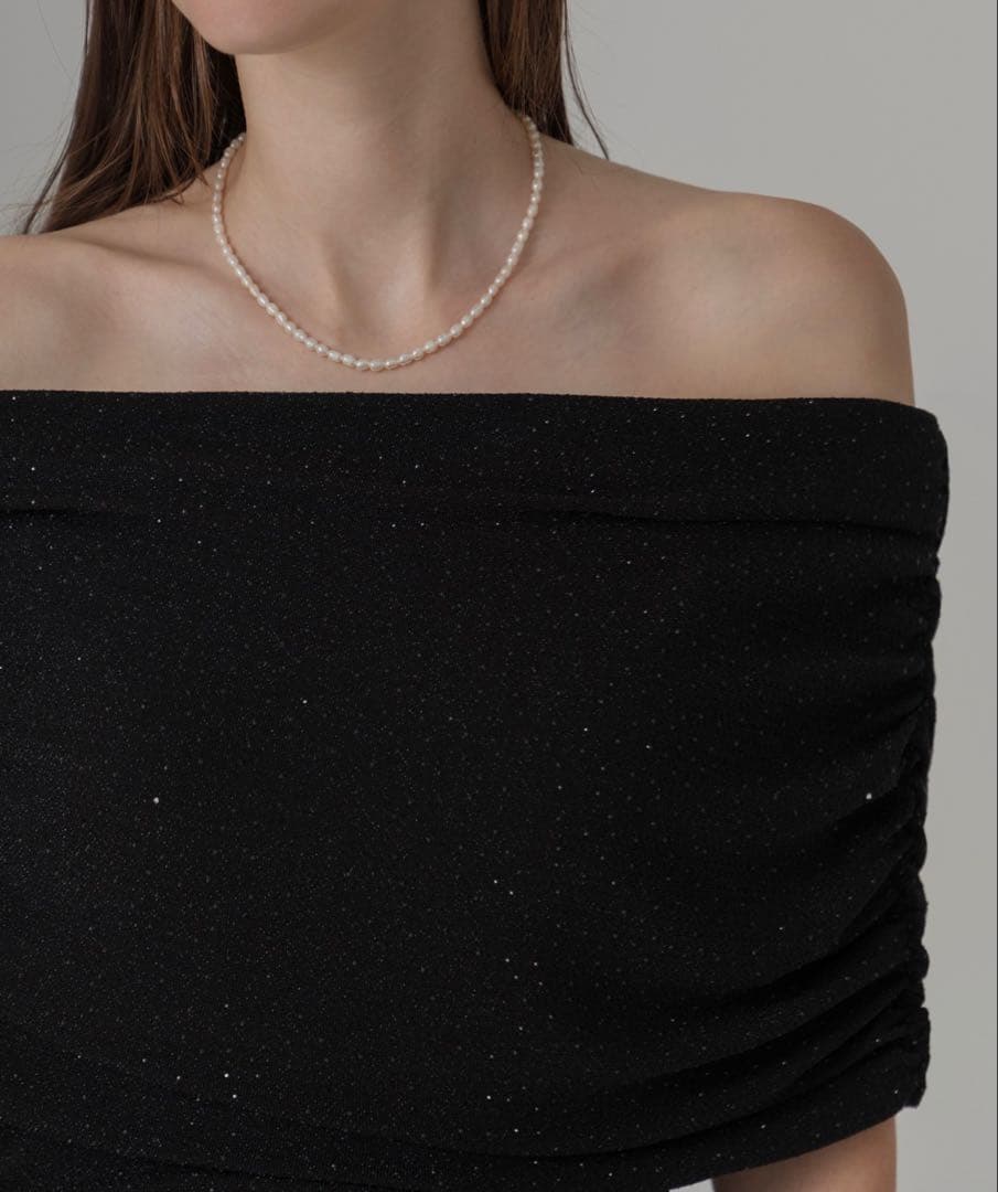 Lejaストーンオフショルダーアームカバー付き2WAYマーメイドワンピースドレス