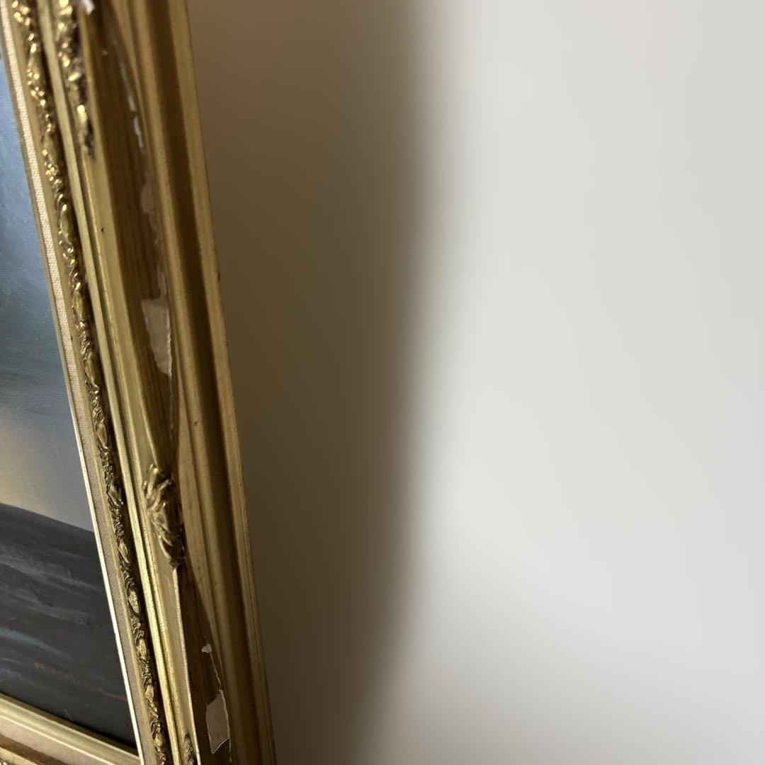 [￼作者不詳] 油彩画 船の風景