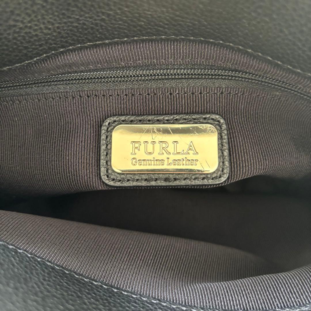 ✨️美品 FURLA フルラ PIN レザー ハンドバッグ 2WAY ブラック