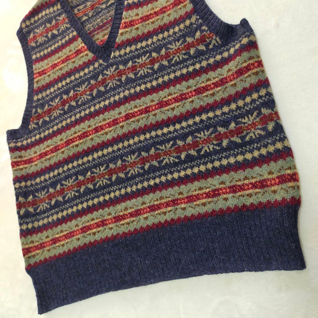 90S　ポロラルフローレン　アルパカ混　フェアアイル柄　ニットベスト