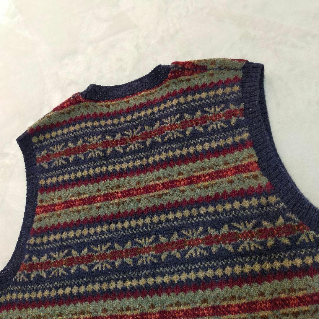 90S　ポロラルフローレン　アルパカ混　フェアアイル柄　ニットベスト