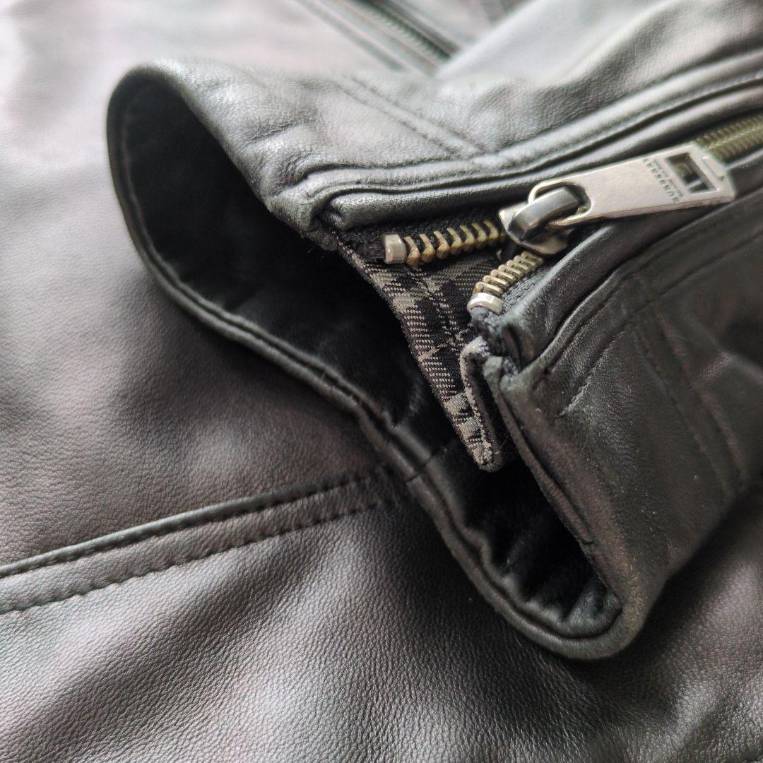 Burberry Black Label 黒 レザージャケット　羊皮
