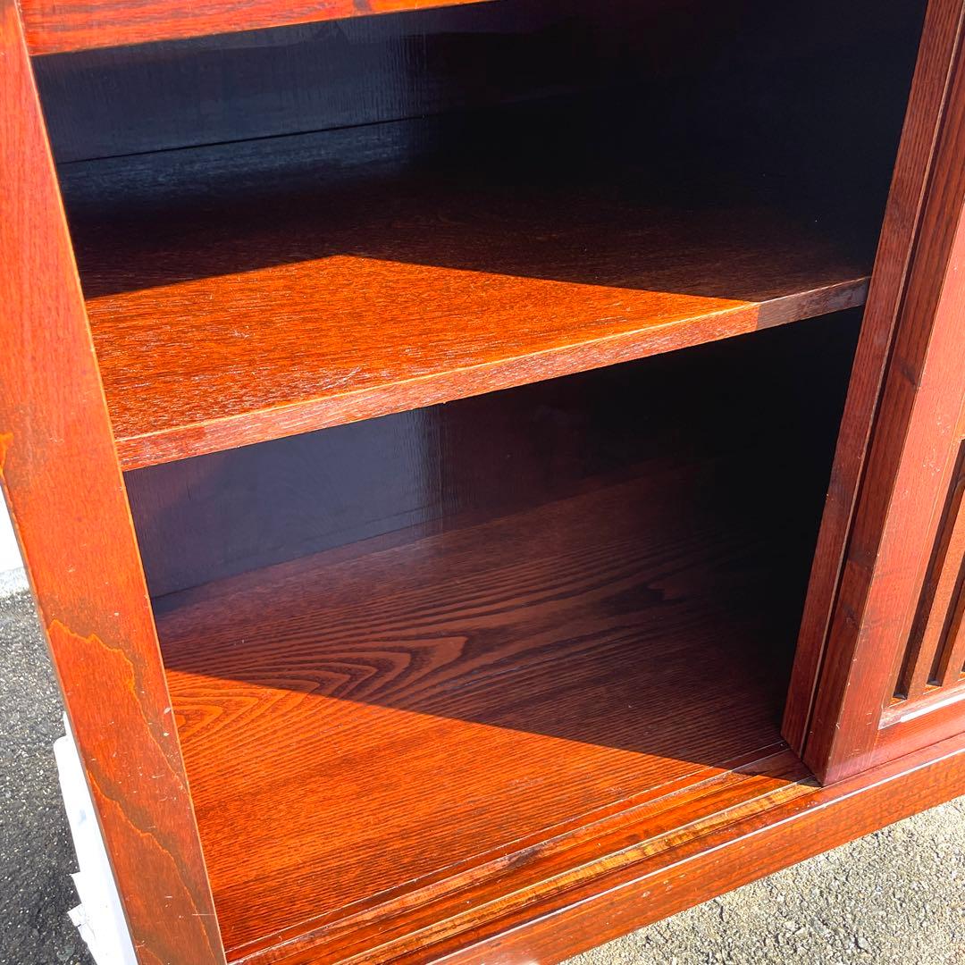 国産品 欅無垢材食器棚 水屋箪笥 ダイニングボード キッチンボード 茶棚 茶箪笥