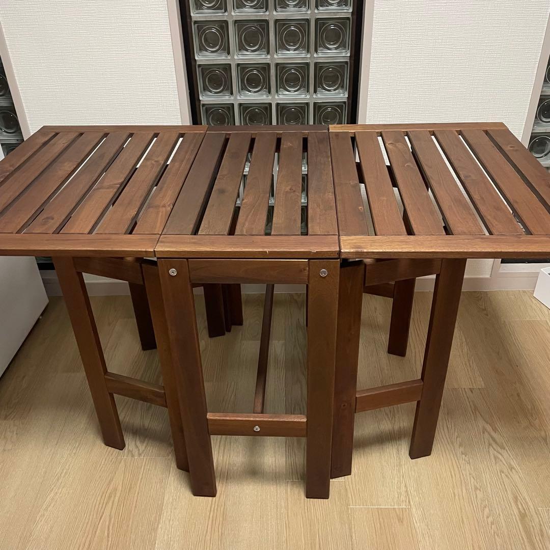 IKEA エップラロー ÄPPLARÖ ガーデンテーブル 屋外　折りたたみ　木製