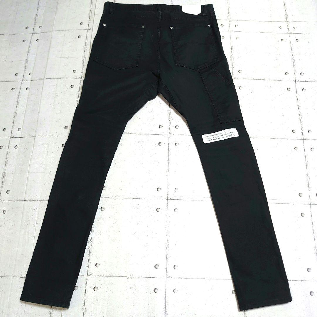 JieDa カラーデニム サルエル ジエダ ブラック×ホワイト L