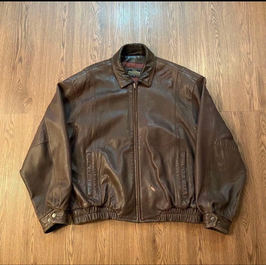 90s レザー スウィングトップ 短丈 vintage