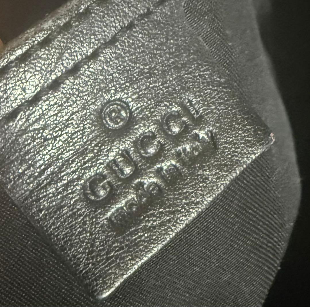 GUCCI トートバッグ　GG柄　クリスタル　レザー　ネイビー