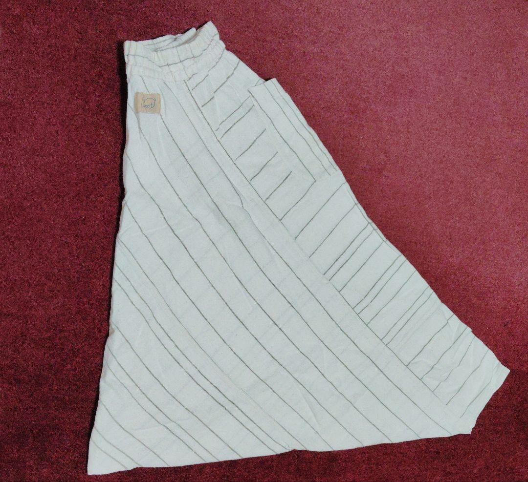 うさとの服　ムササビパンツ ストライプ ホワイト