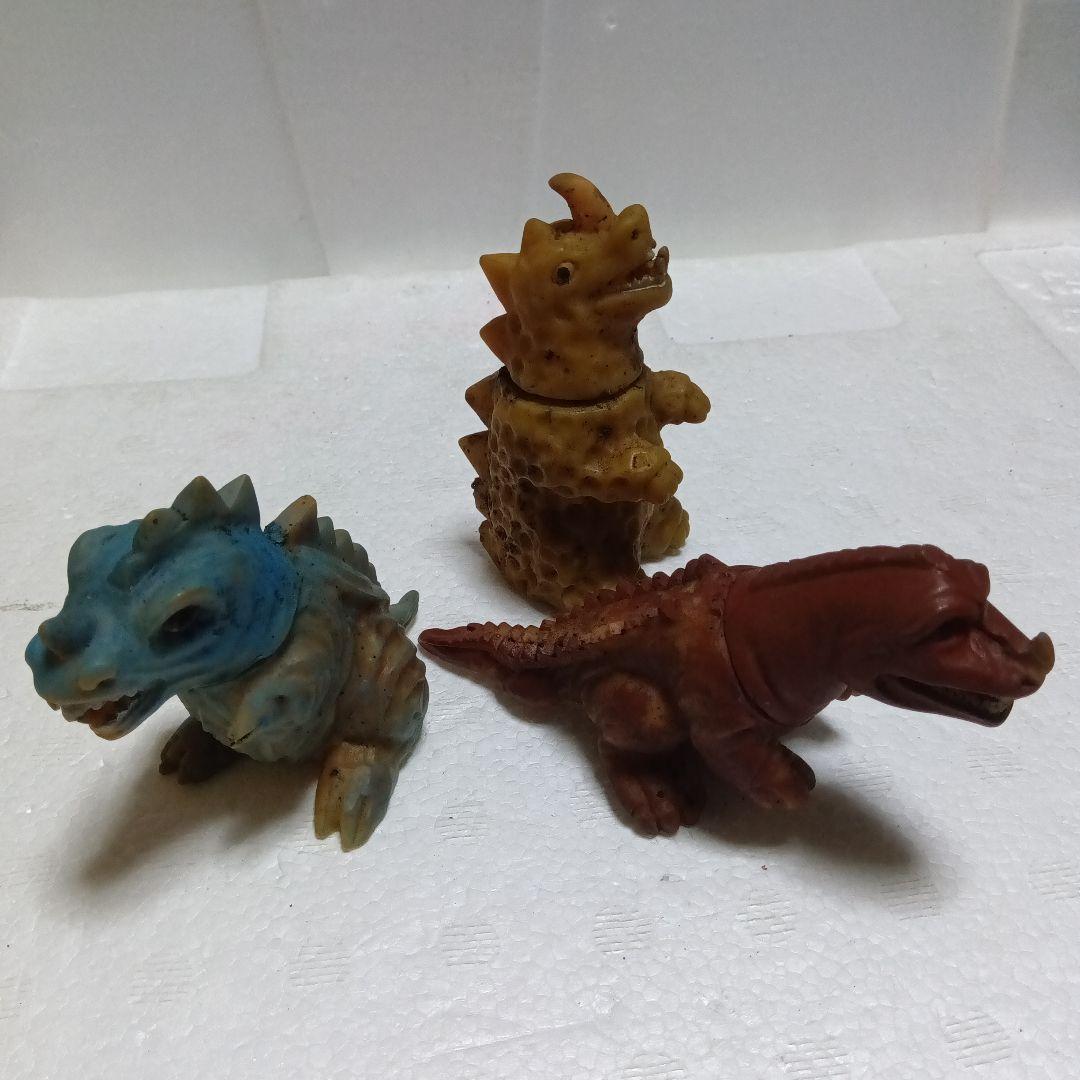 昭和レトロ パチ怪獣 ソフビ 無版権 オリジナル 怪獣３体