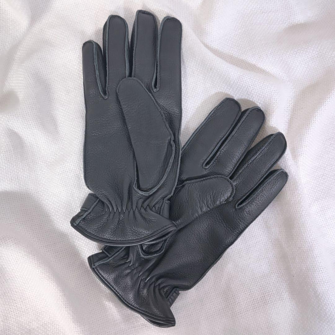ダンヒルdunhillカシミヤライニングディアスキンレザー手袋グローブ黒ブラック