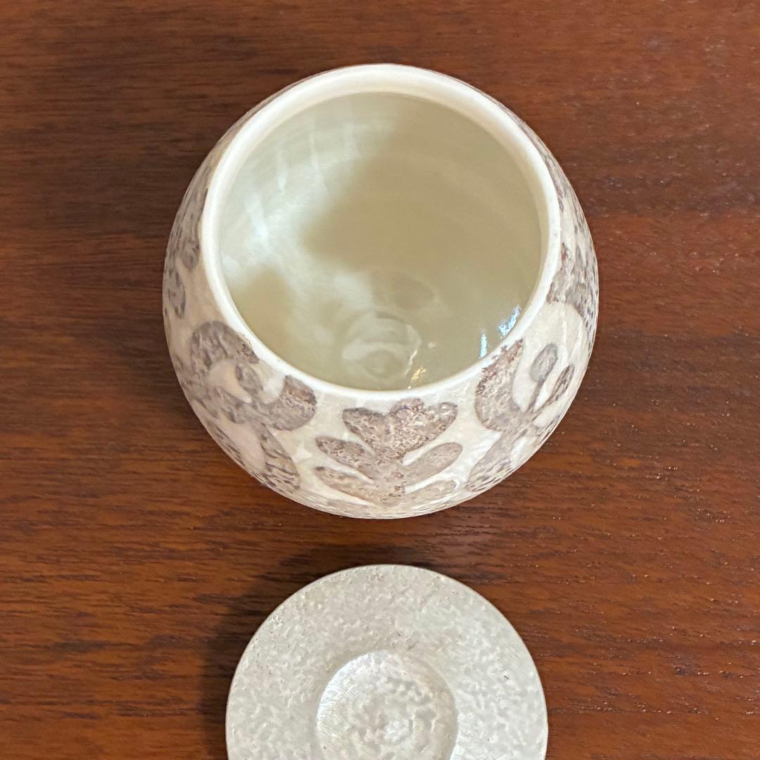 【値下げ】高橋朋子　薄器　蓋もの　茶道具　作家直筆共箱＆包布付き　未使用美品