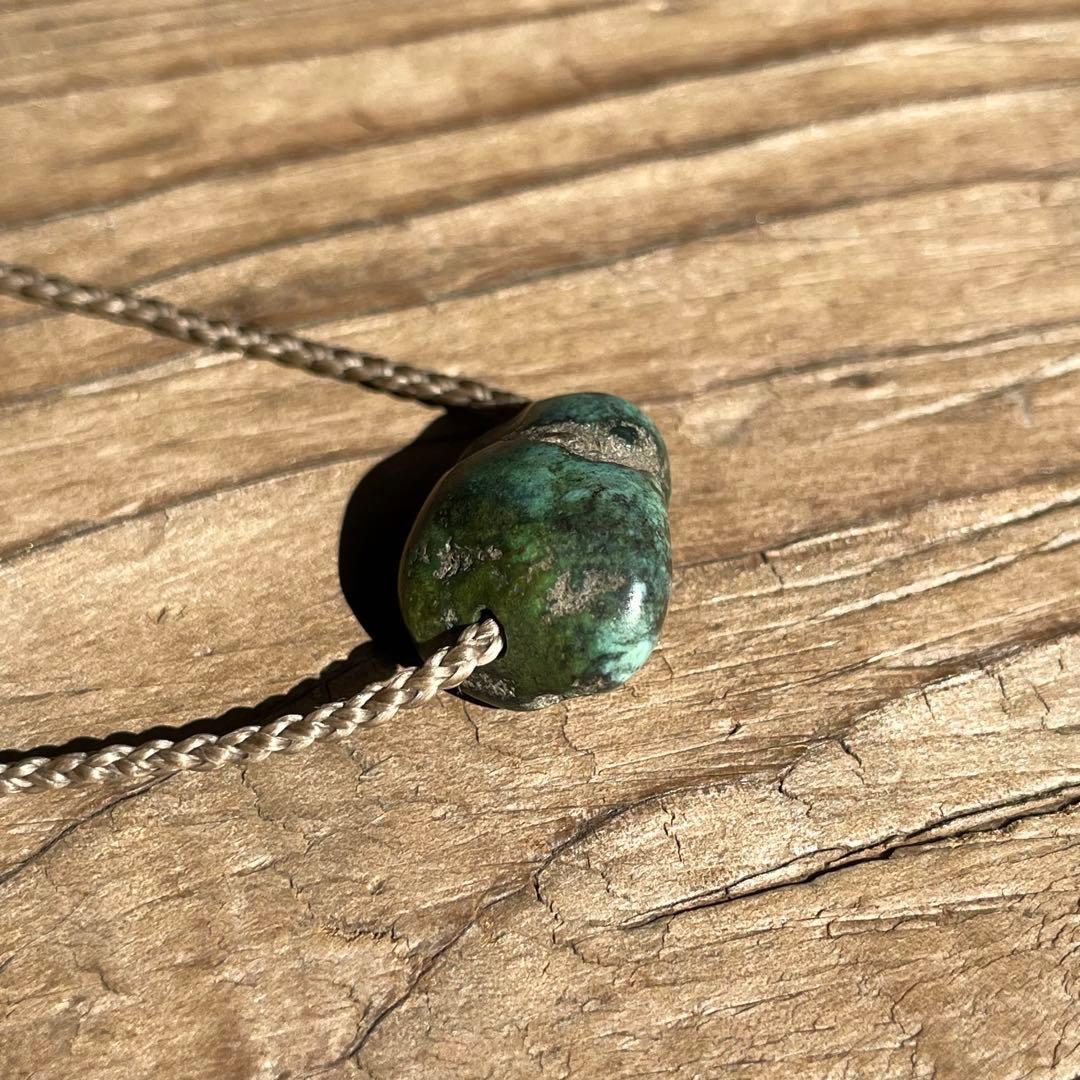 チベタン オールドターコイズ ＊ マクラメネックレス