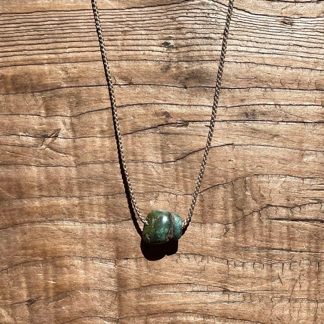 チベタン オールドターコイズ ＊ マクラメネックレス