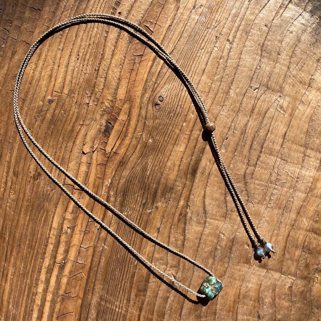チベタン オールドターコイズ ＊ マクラメネックレス