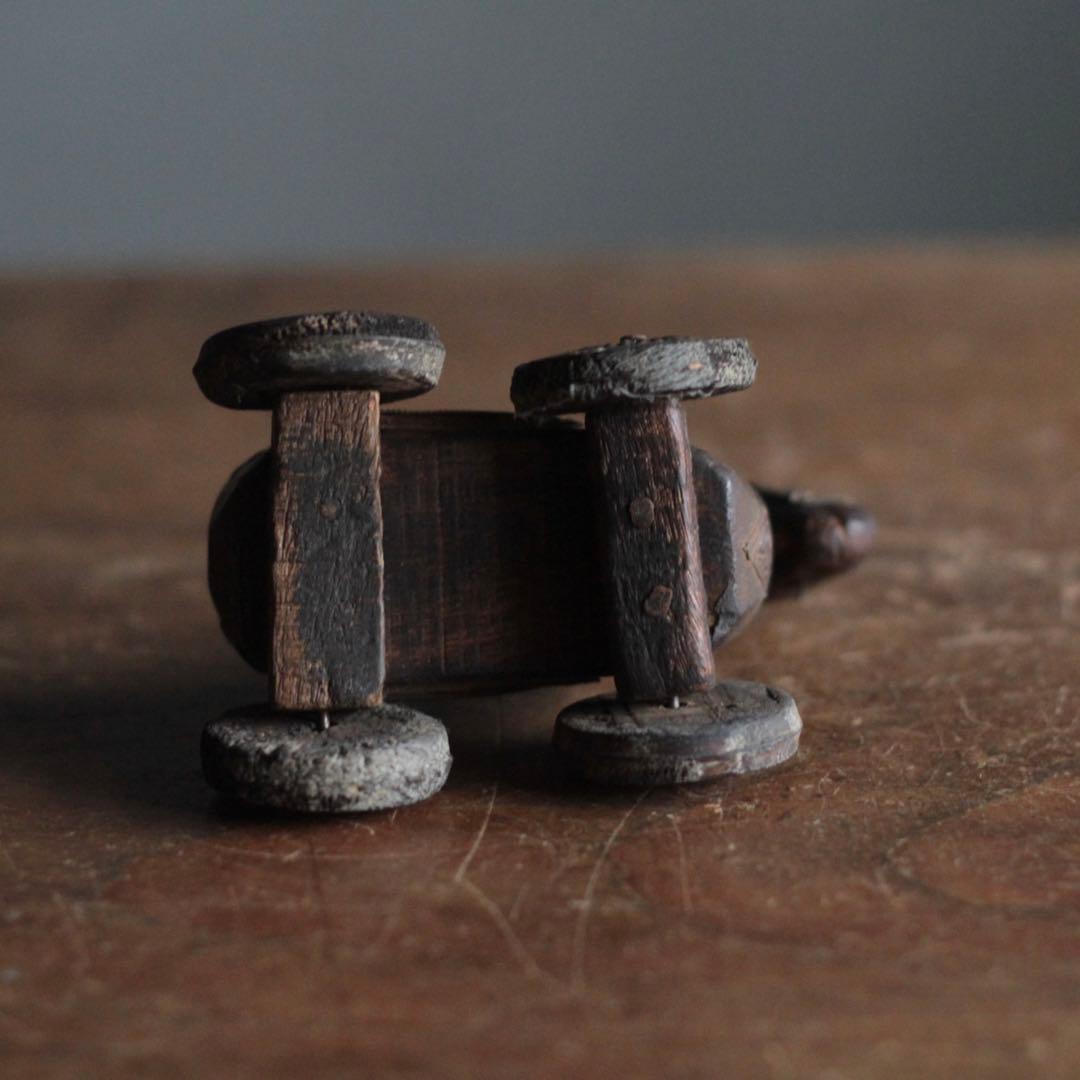 古い 馬車（うまぐるま） 木彫 オブジェ 古道具 アンティーク No.2