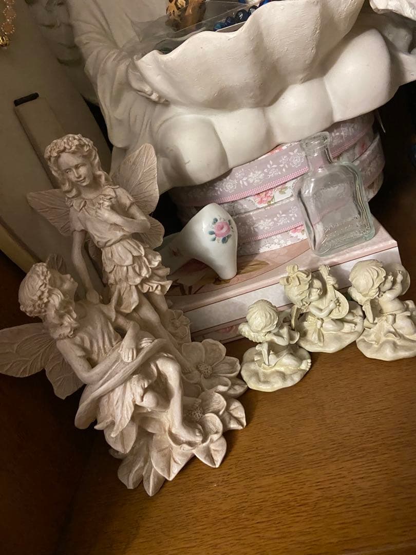 天使の彫刻 エンジェル　フェアリー妖精　園芸　オブジェ　置物