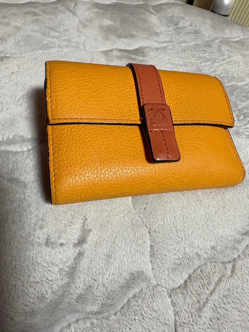 イエロー レザー 三つ折り財布