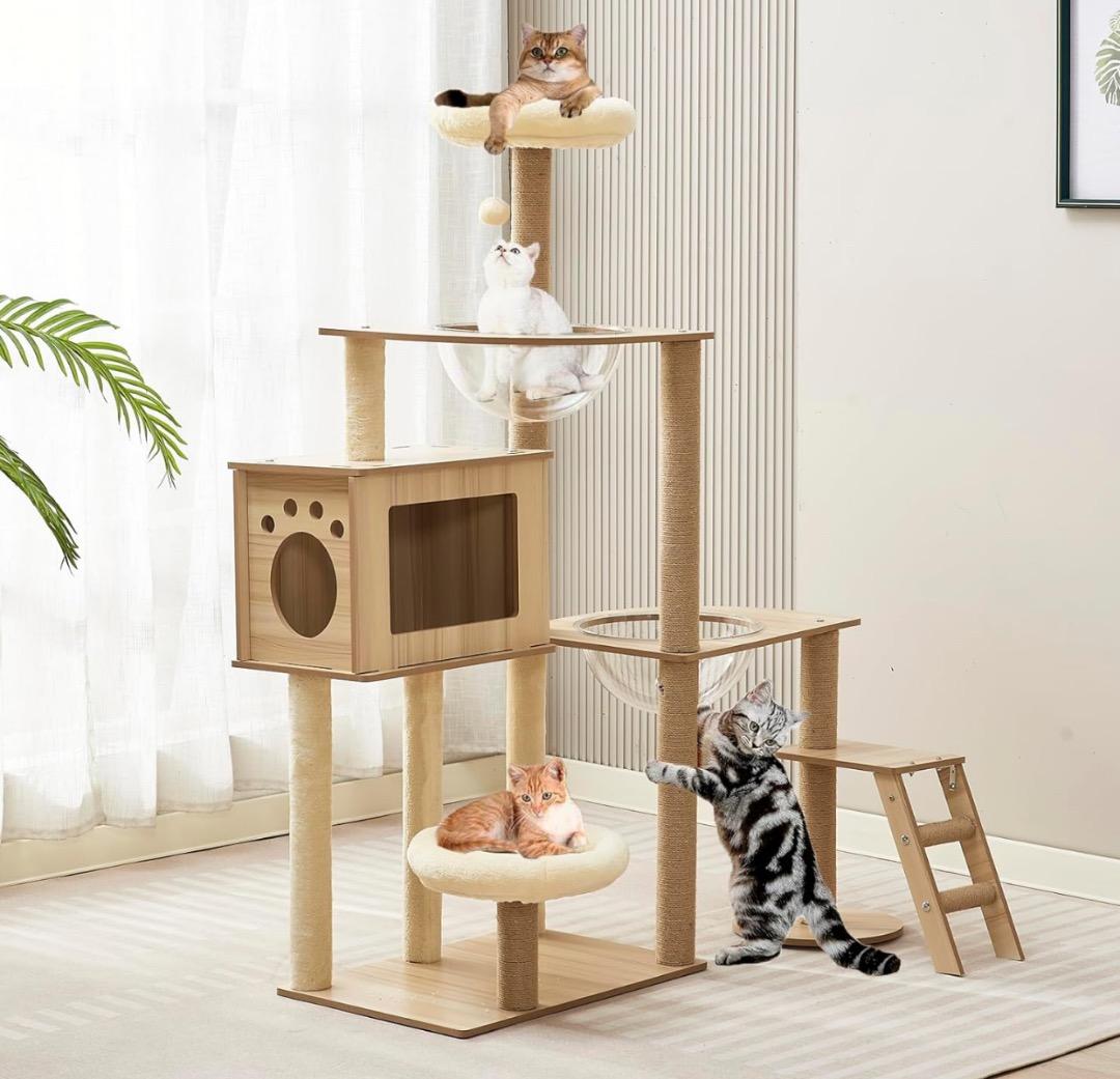 新品未使用 キャットタワー 宇宙船 猫タワー 爪とぎ おしゃれ 大型