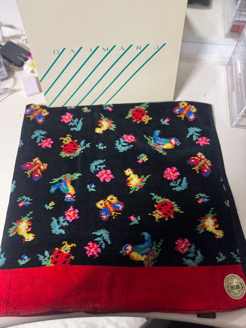 FILLER 花と鳥刺繍 バスタオル