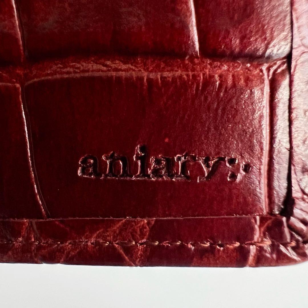 新品 未使用　aniary アニアリ　2つ折り財布　クロコダイル　ワイン
