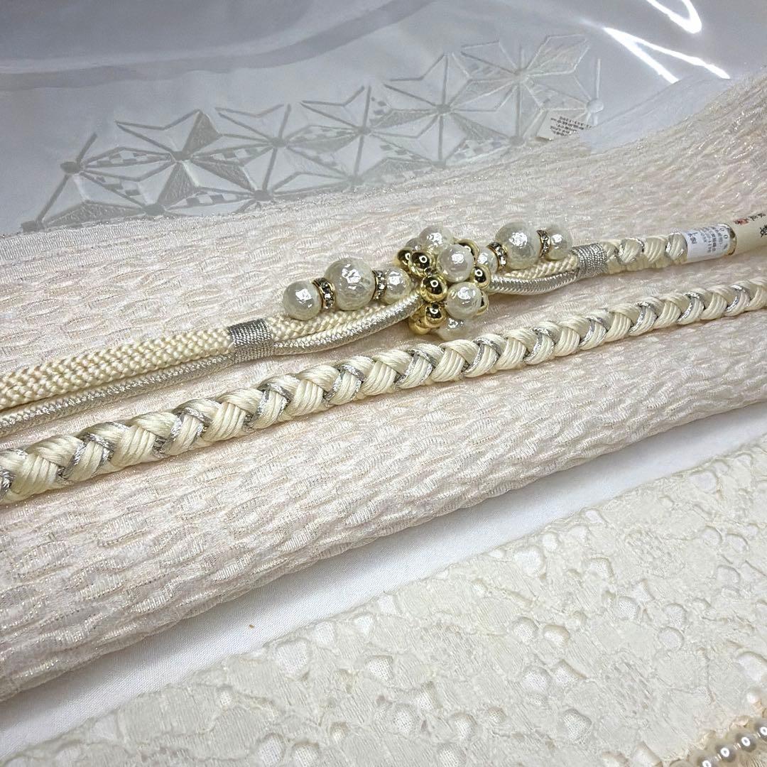 新品　2026年　アイボリー　振袖用　新作　帯締め　帯揚げ　半襟　重ね襟　セット