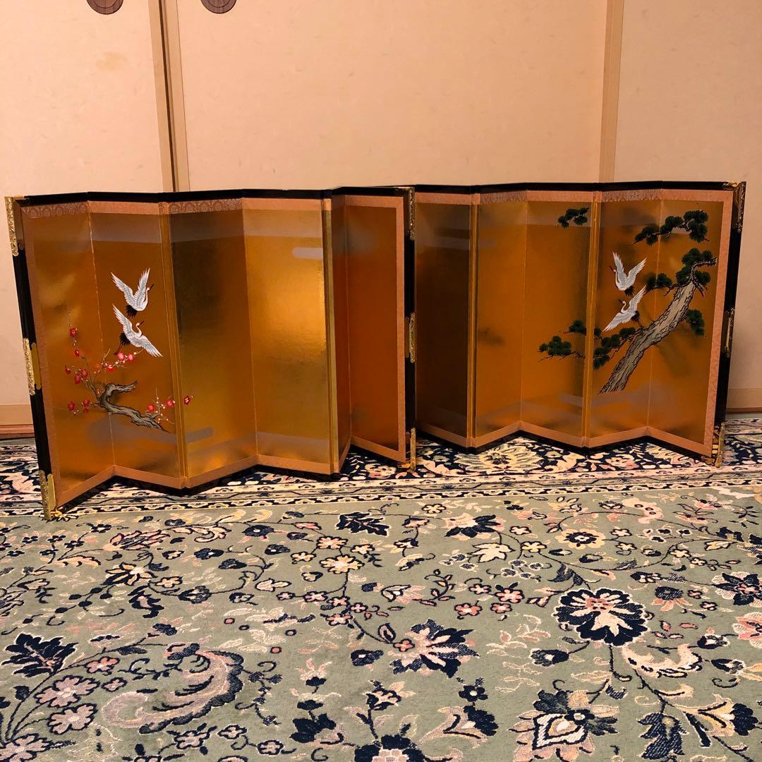 お雛様屏風　松、梅、鶴特大