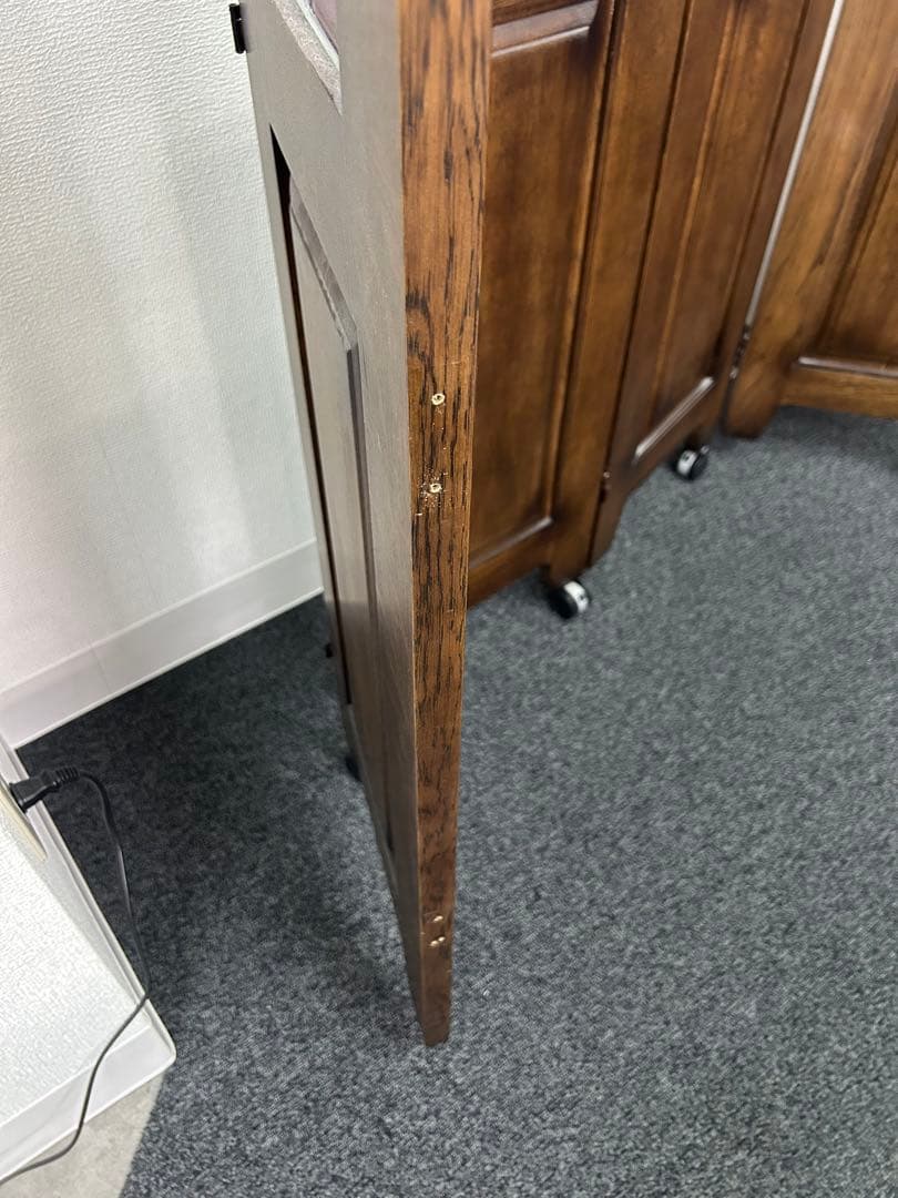 【引き取り限定】ステンドグラス 4連パーテーション アンティーク調 美品