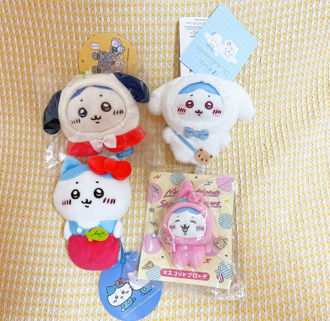 ちいかわ　サンリオ　プチミニフードマスコット　ハチワレ　ポチャッコ　マイメロ