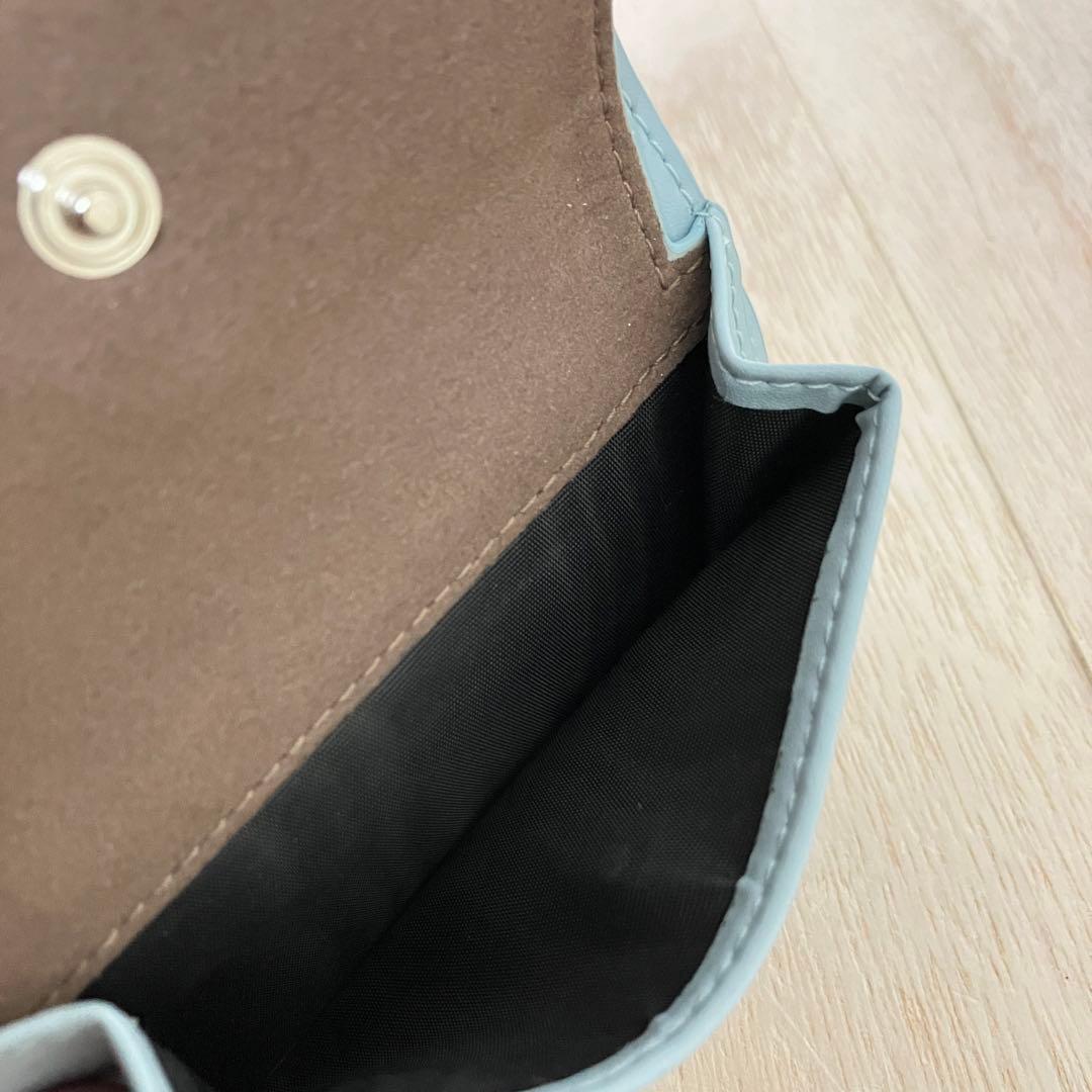 極美品✨FURLA フルラ 二つ折り財布 ミニ財布 ライトブルー 水色 ゴールド
