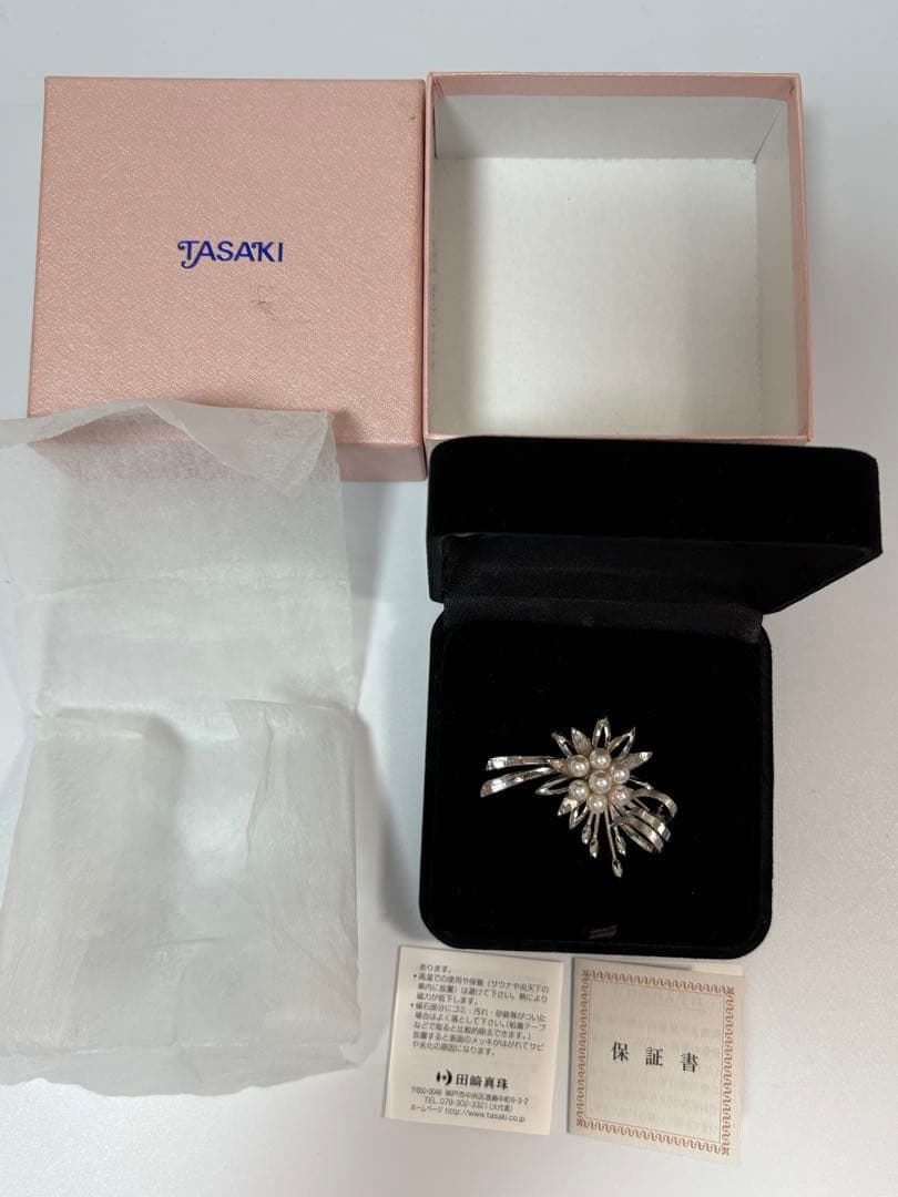田崎真珠 TASAKI パール付きシルバーブローチ