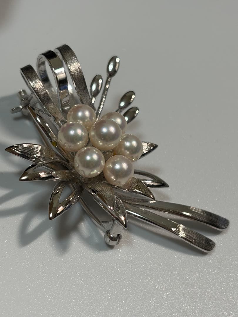 田崎真珠 TASAKI パール付きシルバーブローチ
