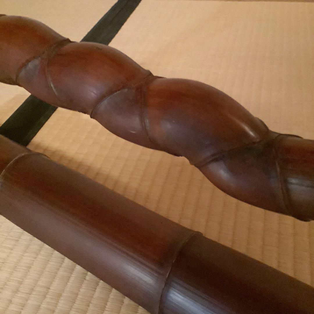 【茶道具】亀甲竹　煤竹(すすだけ)　結界