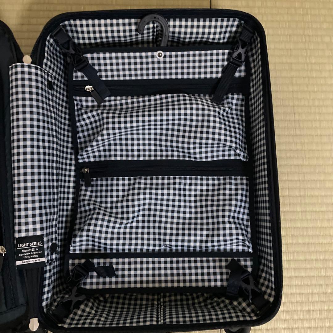 hands+ スーツケース フロントオープン ネイビー 機内持込可